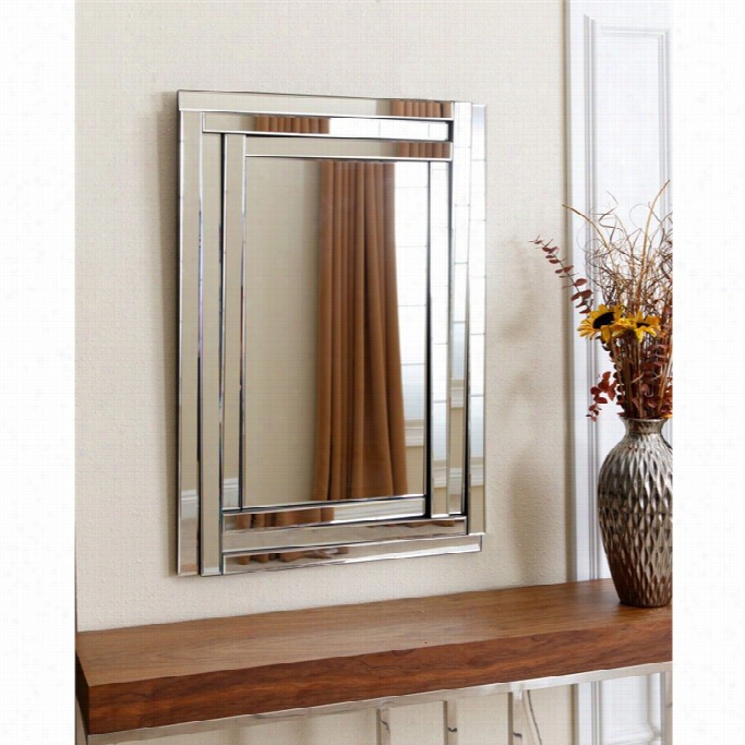 Abbyson Livig Adeline Rectangle Wall Mirror In  Silver