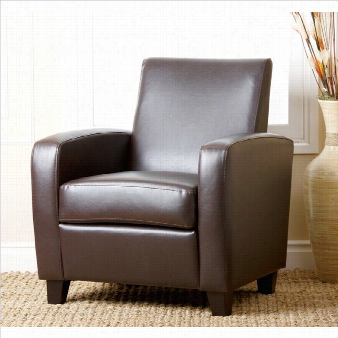 Abbyson Living Capella Aux Leather Cclub Chair In Brown