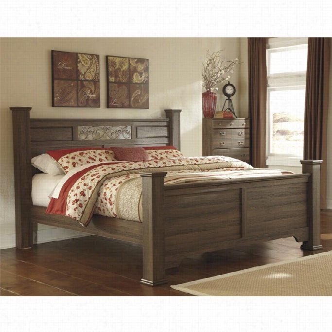 Ashley Allymore Wood King Poster Array Bed Ib Brown