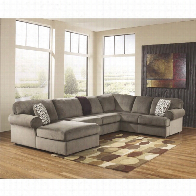 Ashley Jess Place 3 Piece Polyester Sectional In Dune