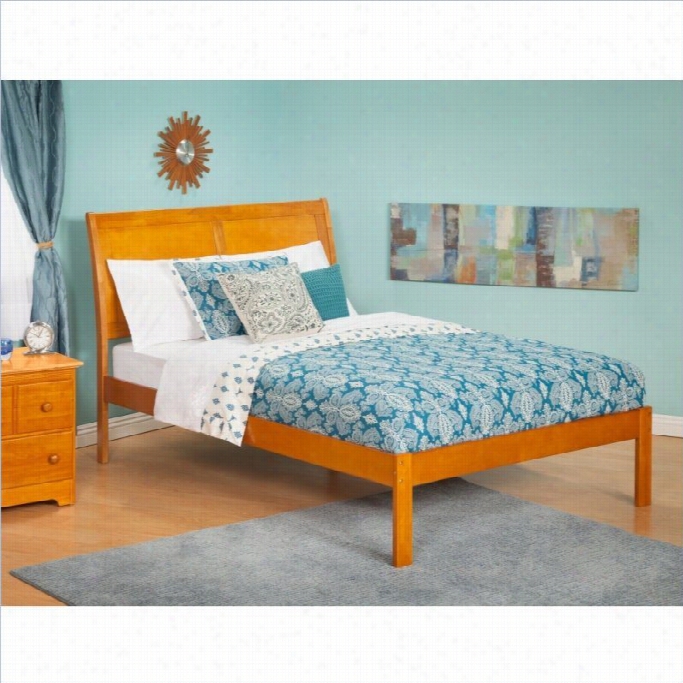 Atlantic Furniture Portland Bed With Trundle In Caramel Latte
