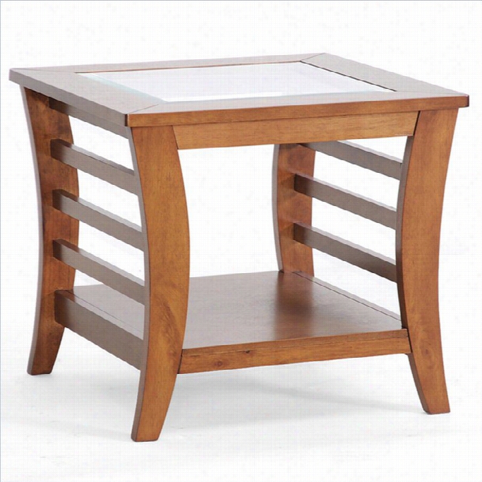 Batxon Studio Allison End Table In Honey Brownn Stain