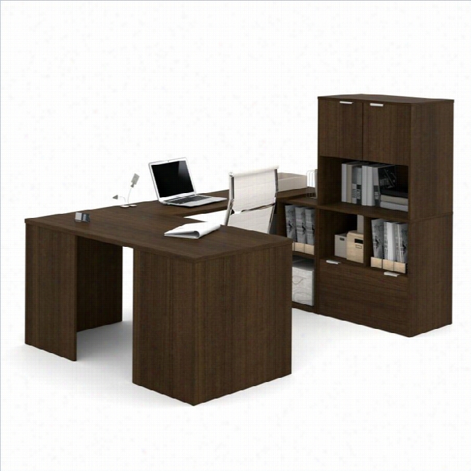 Bestar I3 U-shaped Desk In Tuxedo