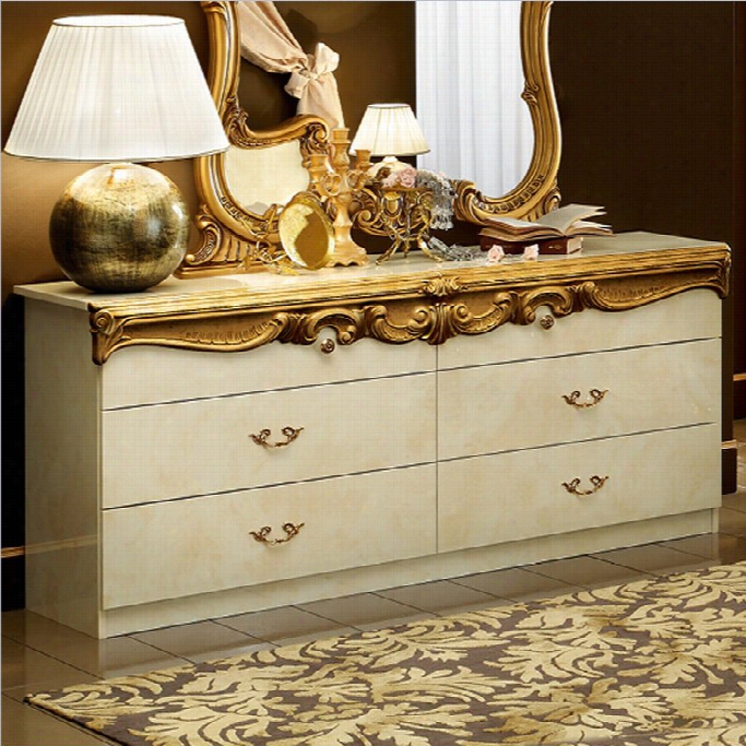 Camelgroup Barocco Double Dresser In Ivory W/gold