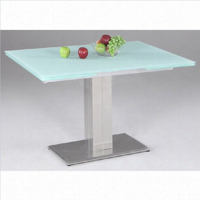 Chintaly Tatiana Extendable Dining Table In  Brsu Hed Stainless Steel