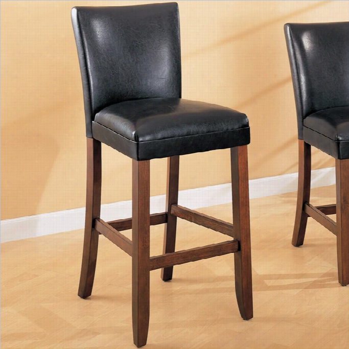 Caoster Telgraph 29 Bar  Stool With Brownf Aux Leather Fix  In Blackk