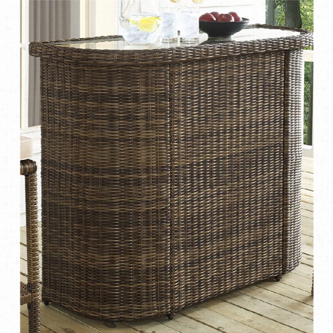 Crosley Bradenton Outdoorr Wicker Bar In Brown