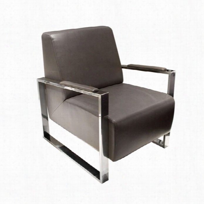 Diamond Sofa Century Accent Chair With Stainless Steel Frame In Gray