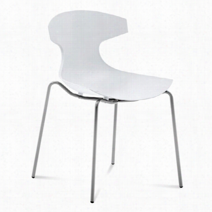 Domitalia Echo Stacking Dining Chair In White