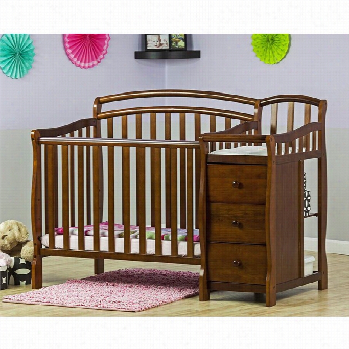 Dream On Me Casco 4-in-1 Mini Crib And Changing  Slab In Espresso