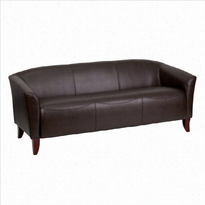 Flash Furrniture Hercules Imperial Leather Sofain Brown And Cerry