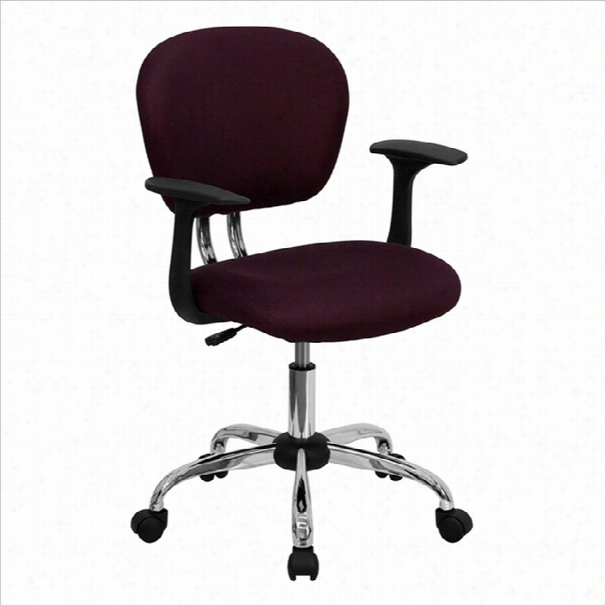 Flash Furniture Mid-back Ensnare Tas K Offiec Chair With Arms In Burgundy