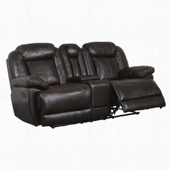 Gllobal Furniture Usa Faux Lesther Recllning Loveseat In Brown