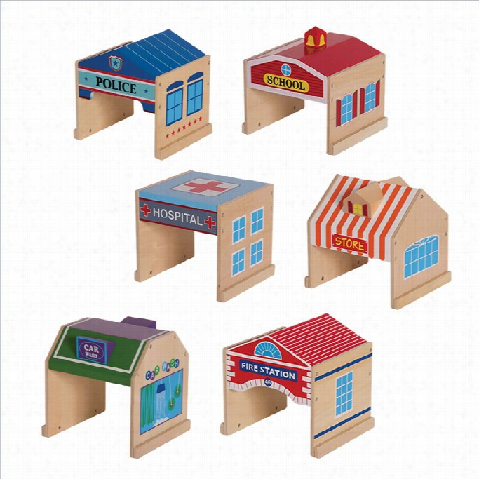 Gudiecraft Set Of 6 Comm Unity Buildings