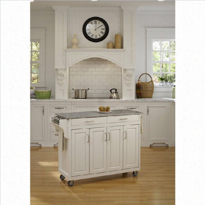 Home Styles Create-a-cart 49 Inch Salt & Pepper Granite Top Kitchen Car T In White