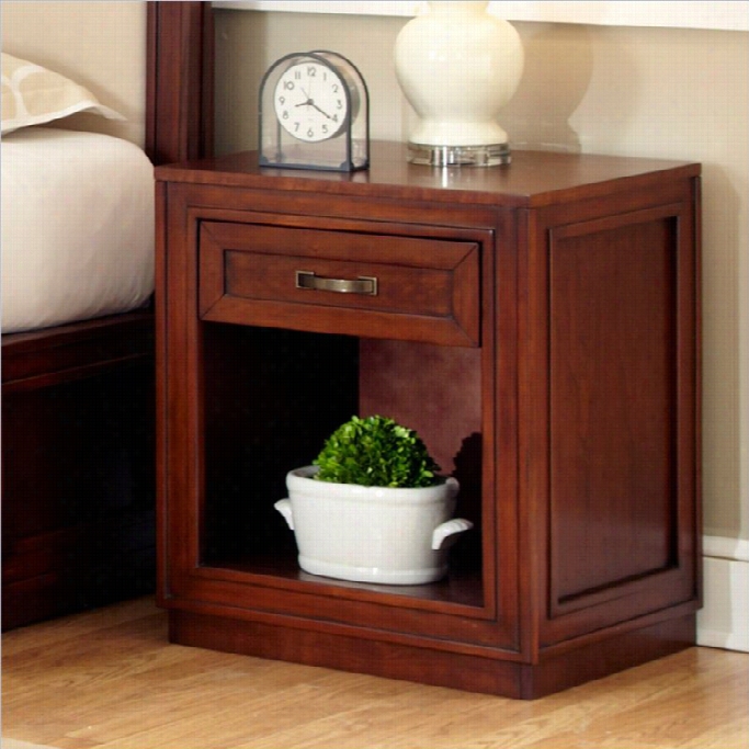 Fireside Styles Duet Storage Night Stand In Cherry Finish