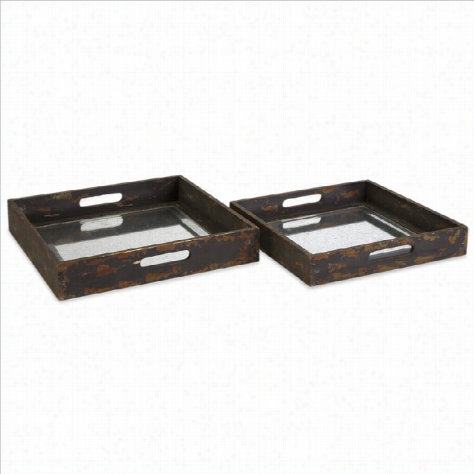 Imax Corporation Corbin Mirrored Trays (set Of 2)