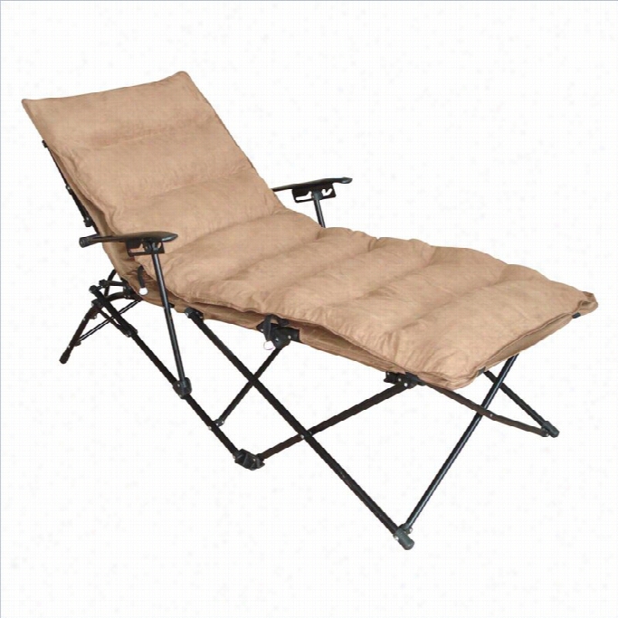 International Caravanfoldable Chaise Ounge In Saddle Brown