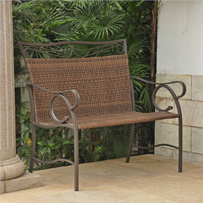 Internationalcaravan Valencia Patio Garden Bench In Antique Brown