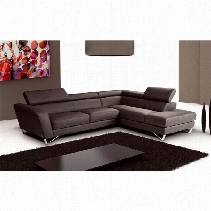 J& Amp;m Furniture Sparta Leather Rightsectional In Chocola Te