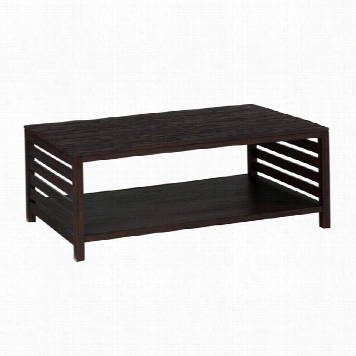 Jofran Rich Roast Slatted Coffee Table In Rich Roast