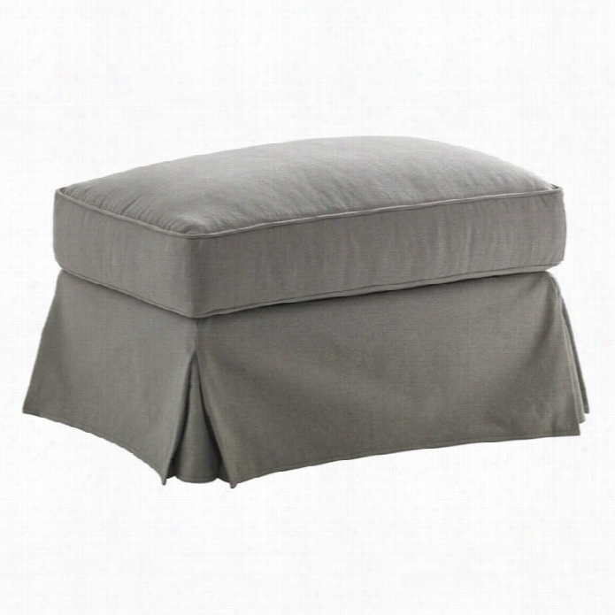 Lexington Oyster Bay Stowe Fabric Ottoman In Gray