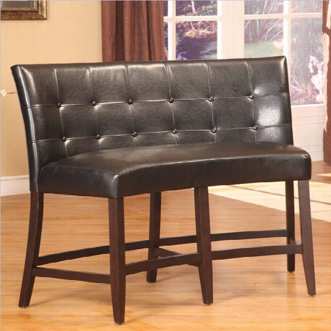 Modus Bossa Counter Height Banquette In Black Leatherette