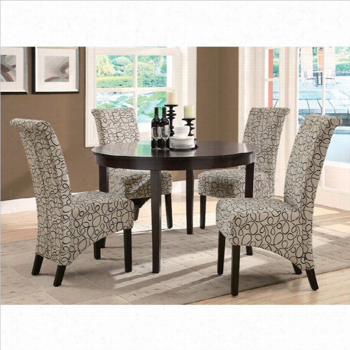 Monarch Manufactured Cloth Parson Dining Chair In Tan Swirl (set Of 2)