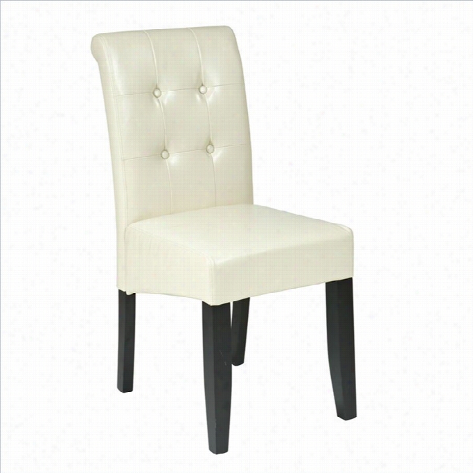 Office Star Metro Eco Leather Parsons Dining Chair In Cream