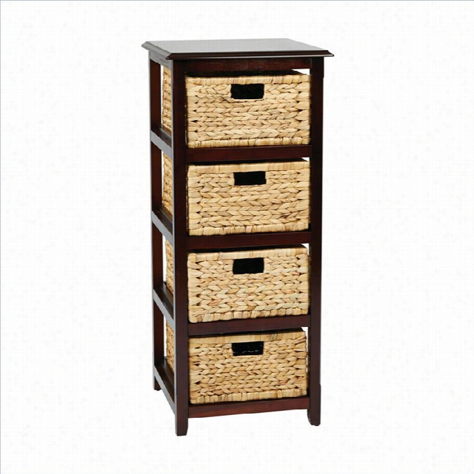 Office Star Seabrook Four Tier Storage Unit In Espresso