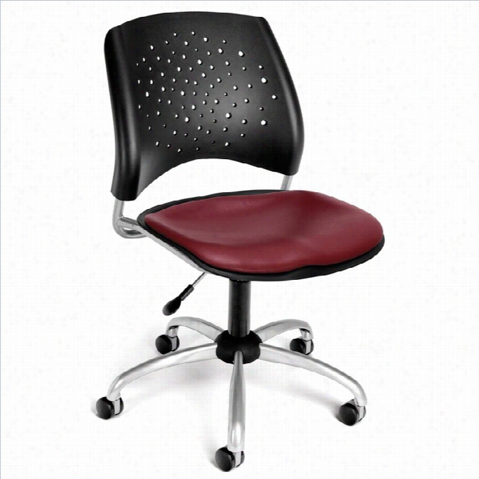 Ofm Star Swivel Office Chair With  Vinyl Seats In Wine