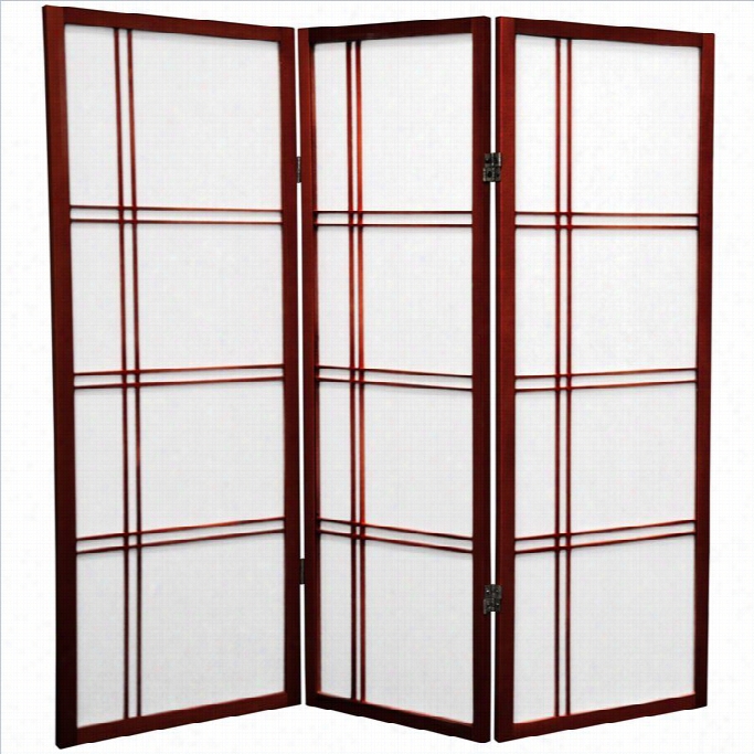 Eastern Furniture 4' Tall Shoji Screen With 3 Panel In Rosewood