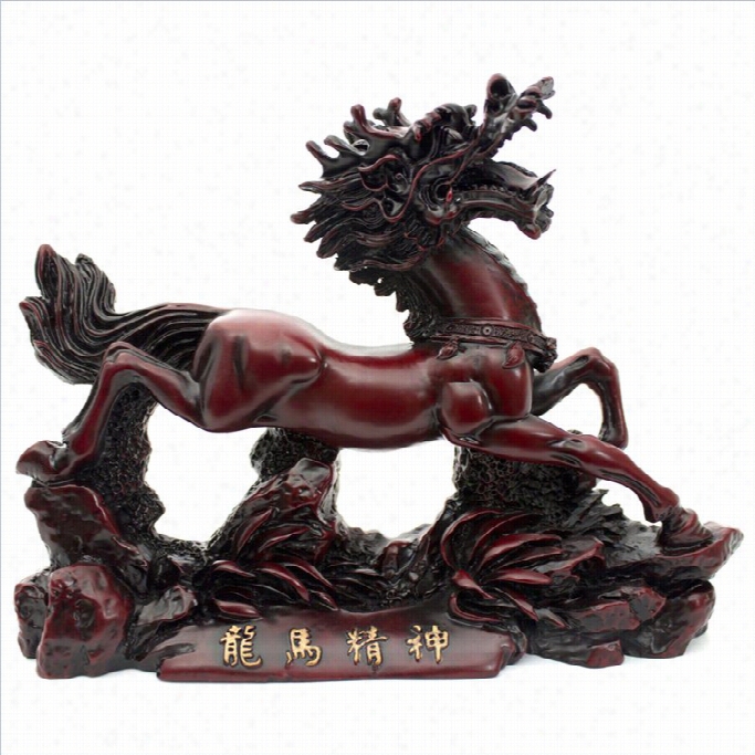 Oriental Furniture  5 Chi Dragon Hea D Horse Iin Red