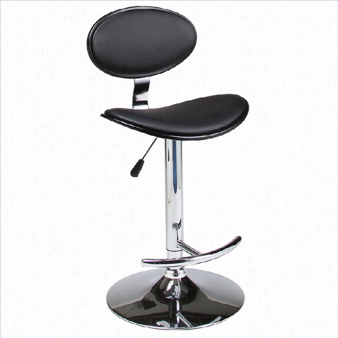 Pastel Furniture Joffrey 32.5 Uphlstered Stool In Chrome And Black