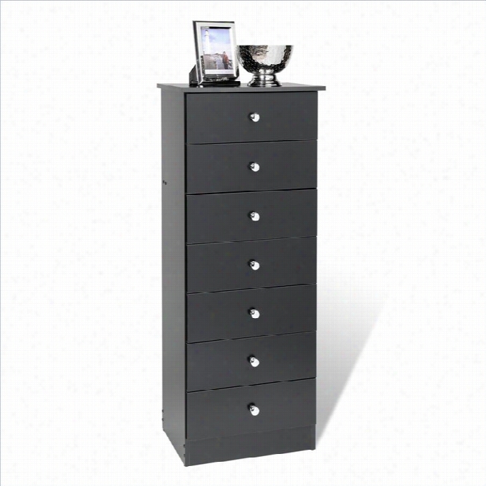 Prepac 7 Drawer Lingerie Chest In Black Finish