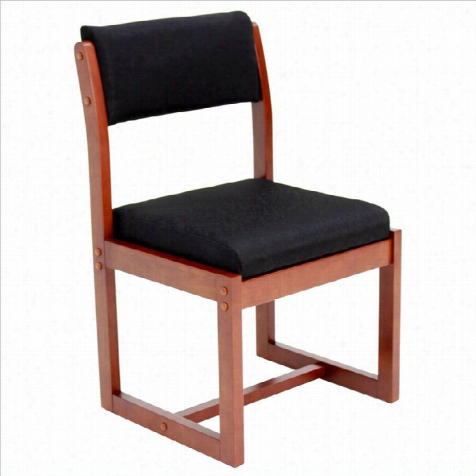 Regency Belcino  Sled Base Side Guest Chair In Cherry And Negro