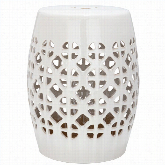 Safavieh Circle Lattice Ceramic Garden Stoll In Crea M