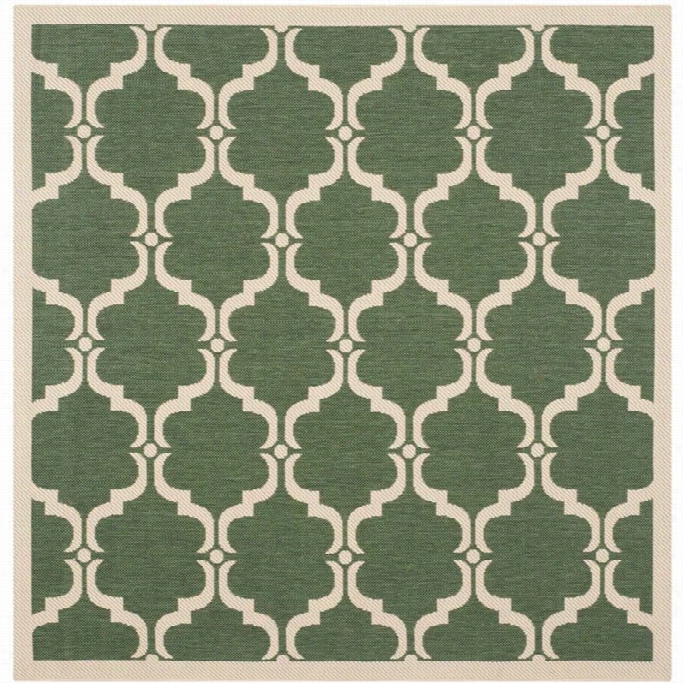 Safavieh Courtyard Dark Green Indoor Outdoor Rug - Square 5'