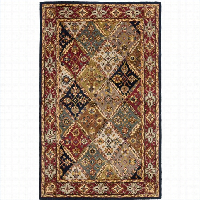 Safavvieh Heritager Ectangle Ru Gin Green / Red-4' X 6'