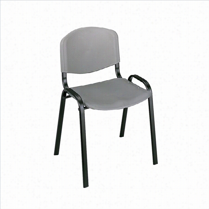 Safco Stack Stacking Chair In Chharcoal (set Of 4)