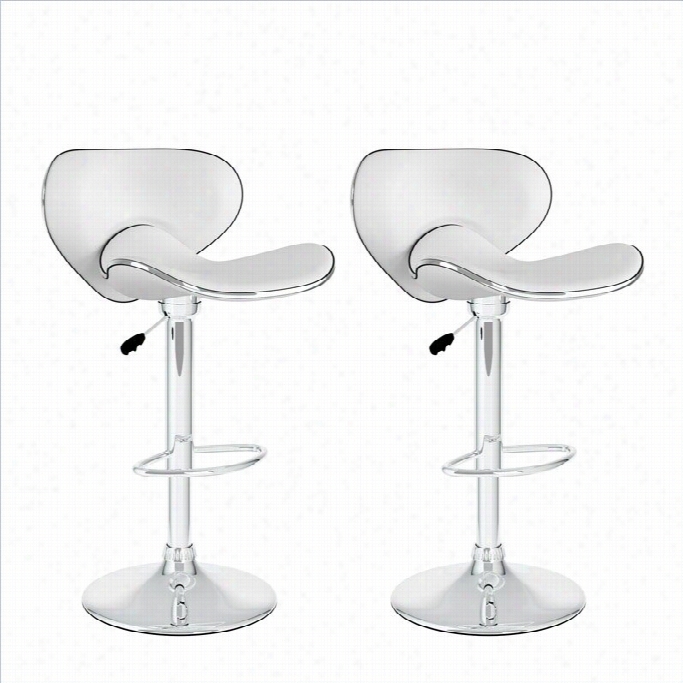 Sonax Corliving 33 Form Fitting Bar Stool In White (set Of 2)