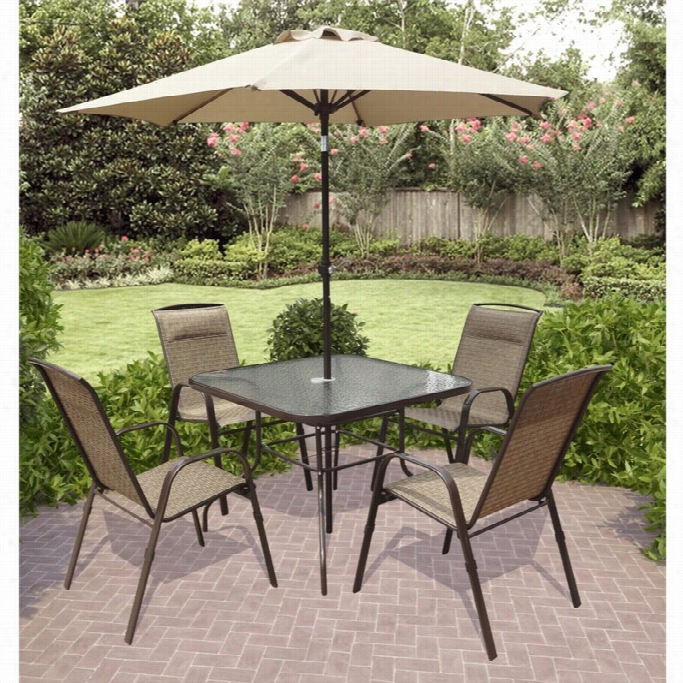 Sonax Corliving Patio Dining 55 Piece Set  In Dark Brown