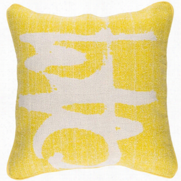 Surya Bristle Poly Fill 20 Square Pillow In Yellow