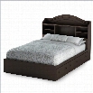 South Shore Summer Breeze Full Bookcase Storage Bed Set in Chocolate Finish