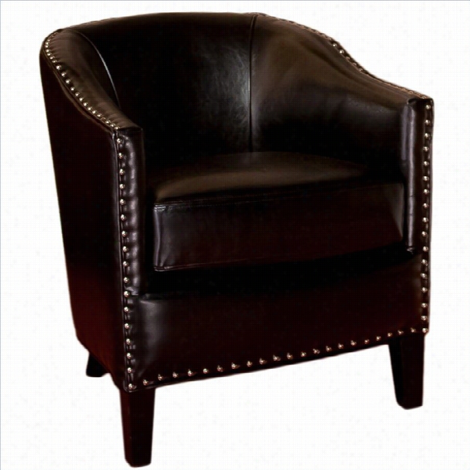 Trent Home Jeremy Leather Club Chair In Black