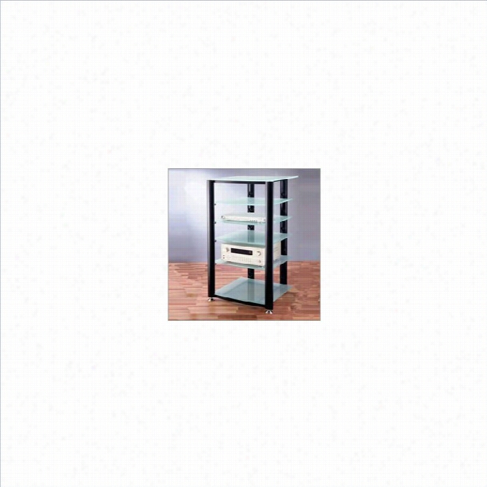 Vti Hgr Series  6shelf Audio Rack-black / Clear