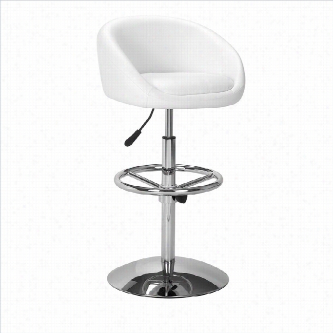 Zuo Cooncerto 26-30 Adjustable Bar Stool In Black-whi Te