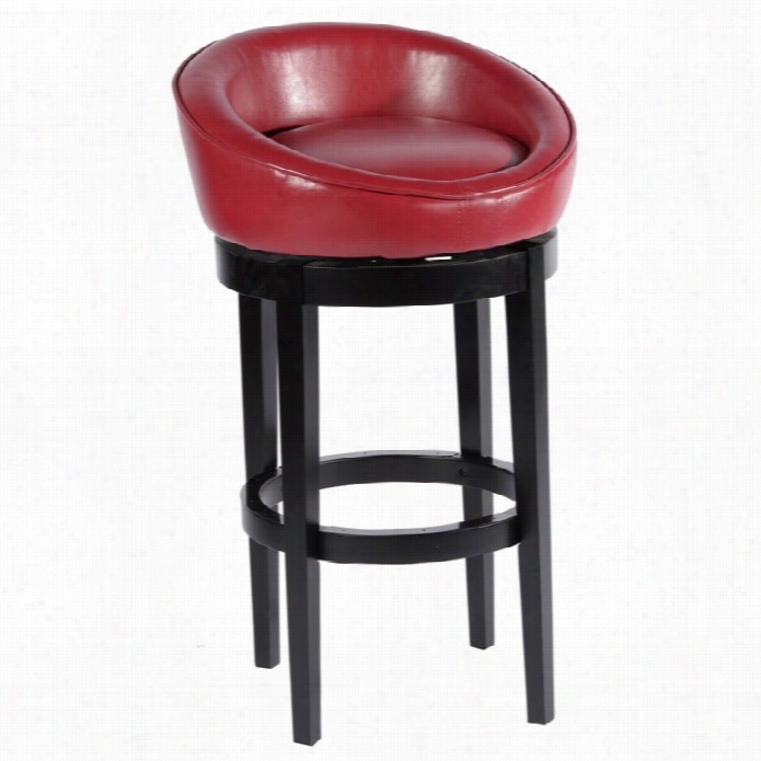 Armen Living Ifloo-kd 26 Leatherette Bar Stool In Red