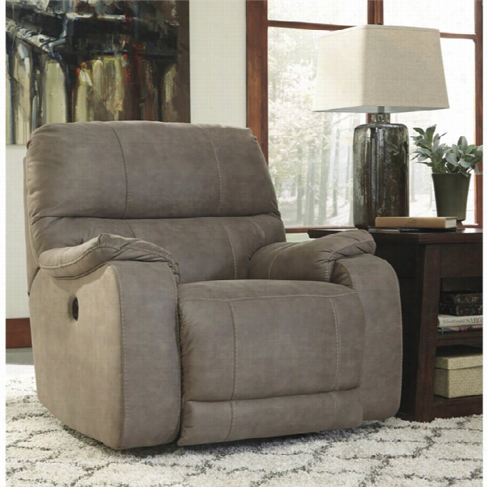 Ashley Bohannon Fabric Power Rocker Recliner In Taupe