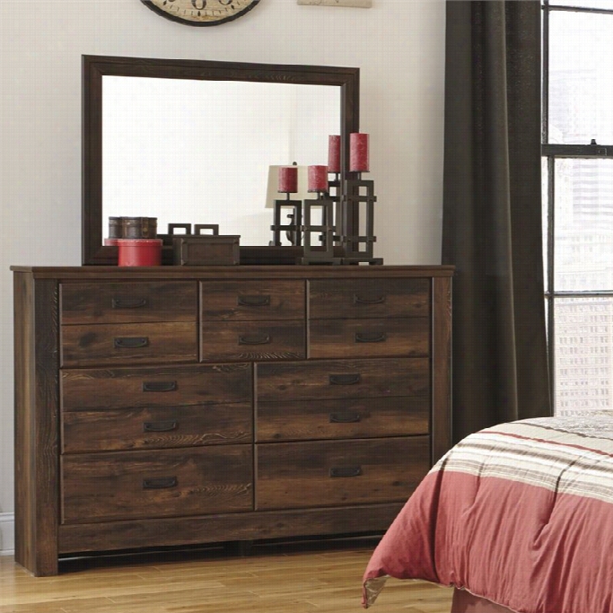 Ashley Quinden 2 Piece Wood Dresser Set In Unilluminated Brown